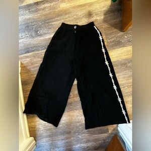 Fashion Brand Company Black wide leg trousers barbwire pants size S